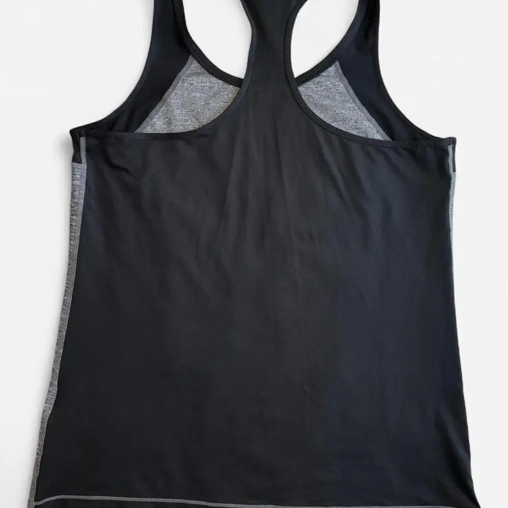 Nike Women M Performance Sporty Sleeveless Tank Top Gray Black